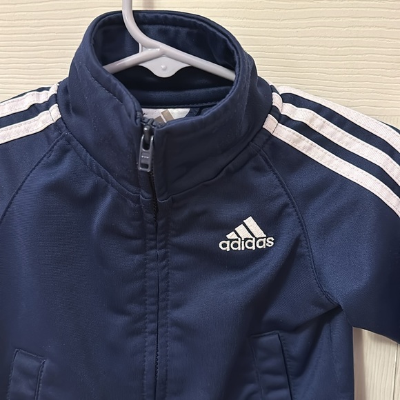Adidas navy/white track jacket size 18 months - Picture 2 of 6